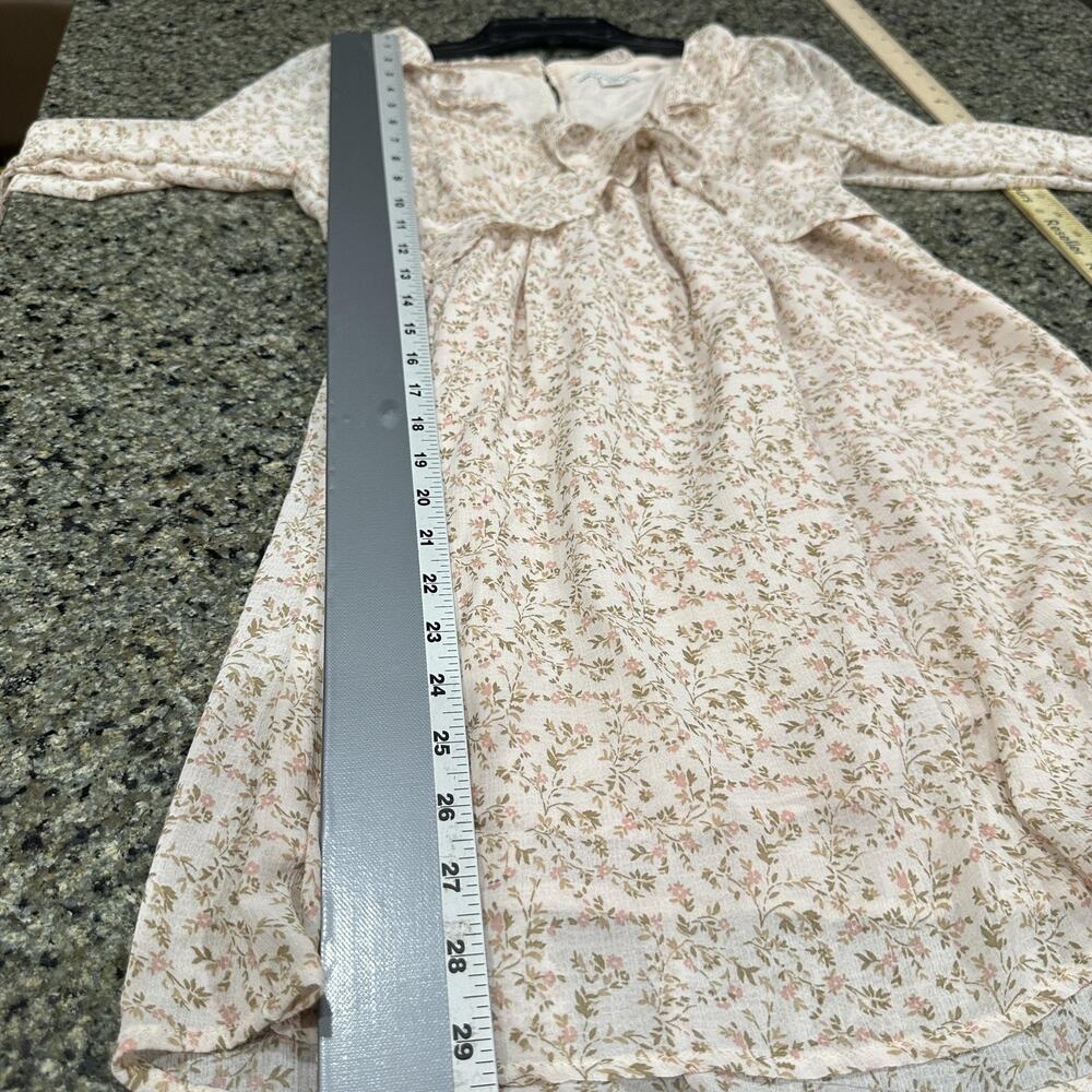 American Eagle Dress XS Pink Floral Long Sleeve Ruffle Mini Cottage Coquette - Picture 6 of 7